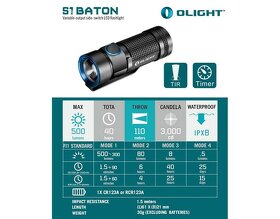 Svietidlo LED Baterka OLIGHT S1 Baton - 4