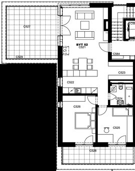 NOVOSTAVBA 3 izbový byt 118 m2 terasa+balkón+pivnica+garážov - 4