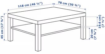 IKEA LACK Konferenčný stolík, čierno-hnedá, 118x78 cm - 4