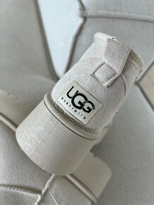 Ugg platform mini dámske čižmy béžové krémové - 4