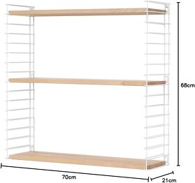 Nástenná polica Tomado drevo/biela, 70x21x68 cm - 4