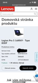 Lenovo Legion Pro 5 16IRX9 Záruka 3 roky - 4