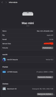Predám Apple Mac mini M2, 16GB RAM, 256GB SSD - 4