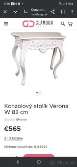 Konzolovy stolík glamour - 4