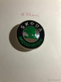 Stredové krytky Škoda - priemer 56,60,65,68 mm čierné/zelené - 4