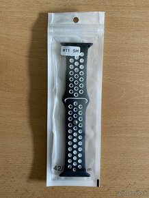 Apple Watch sportovy remienok 42/44/45/46mm cierno-biela S/M - 4