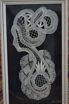 Paličkovaná čipka v obraze 26x45 cm - 4