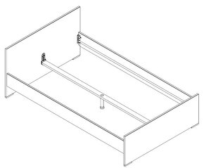 Posteľ Cariba rozmer 120x200cm + matrac Jysk Gold + stolik - 4