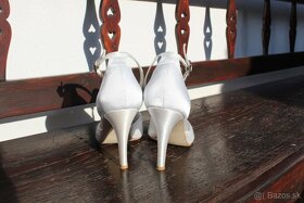 Saténové svadobné topánky, veľkosť 39 - 4