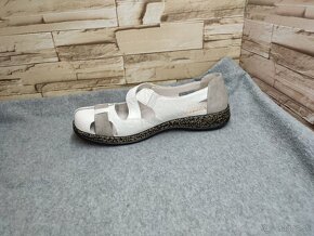 Rieker 42 - dámske kožené biele topánky - 4