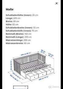 Hemnes rozkladacia postel plus 2 madrace - 4