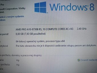 predám HP Elitebook 725 G4 , 8gb ram , 500gb hdd , WIN 8.1 - 4