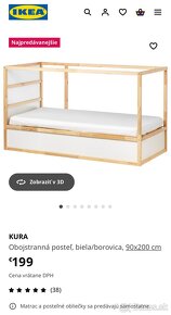 Ikea postel kura 90x200 - 4