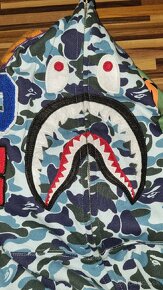 bape camo shark blue full zip hoodie - 4