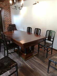 Starožitný jedálenský stôl a stoličky - 4