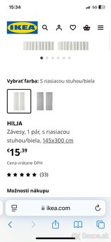 Závesy sivé Ikea 150/300 6 kusov - 4