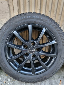 Alu disky Borbet 5x100 6,5Jx15H2 + zimné pneu 185/60 R15 - 4