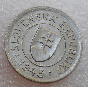 Mince 1 Koruna 1945 UNC stav  Slovenský štát 1939-1945 - 4