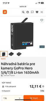 Predam bateriu na Gopro - 4