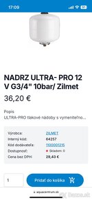 Expanzná nádoba ZILMET ULTRA PRO G3/4” 12l + guľový kohút - 4