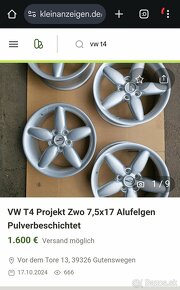 Alu disky Projekt Zwo 17"5x112 org.VW T4 - 4