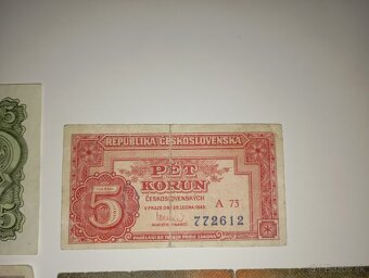 SESTAVA BANKOVEK 5 KČS 1921-1961, 4 RŮZNÉ EMISE, NEPERFOR. - 4