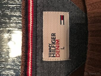 TOMMY HILFIGER originál brown pánsky sveter L - 4