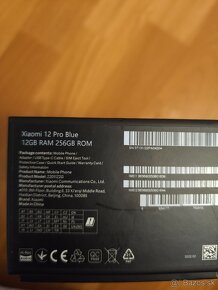 Predám Xiaomi 12 PRO 12GB ram- pamäť: 256 GB - 4