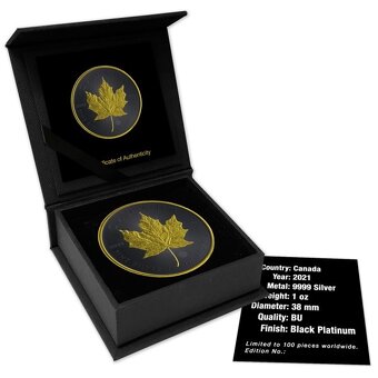 Investicne striebro mince Maple Leaf 100 ks svet - 4