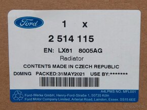 Originálny chladič motora FORD 2514115 pre KUGA / ESCAPE 20- - 4