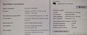 Herné pc intel core i7 7700 3.60ghz/32GB DDR4/GTX1060 6GB - 4