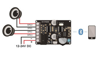 Stereo bluetooth zosilnovac XY-P 40W - 4