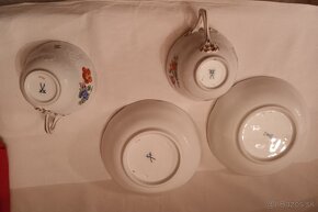 Míšeň, Meissen - 2x porcelánový šálek - 4