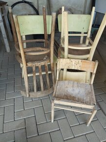 Staré drevené stoličky 6 ks + 1 ks - 4