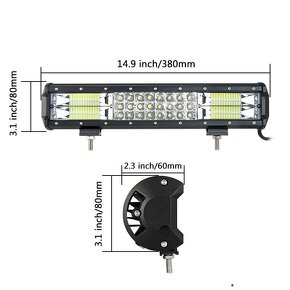 216W LED svetelná trojradová rampa 38cm - 4