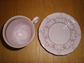 Ružový porcelán Leander, mokka šálka s tanierikom - 4