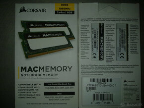 RAM 8GB(2x4GB) DDR3 SODIMM CORSAIR PC8500 APPLE MAC - 4