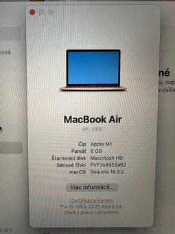 MacBook Air M1, Gold, 8GB RAM, 256GB SSD - 4