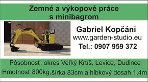 Zemné a výkopové práce s minibagrom o hmotnosti 800Kg Krtíš - 4