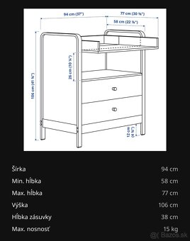 Prebaľovacia komoda ikea  ÄLSKVÄRD - 4