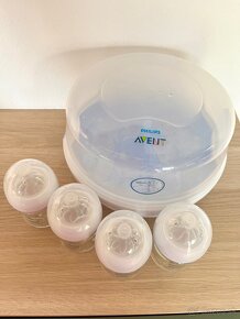 4x Avent flaša sklo 125ml + sterilizator do mikrovlnky - 4