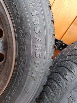 Plechové dysky 4x108 na zimných pneumatikách 185/65R15 - 4