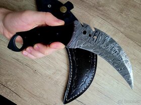 lovecký Damaškový nôž KARAMBIT 23,5 cm ručně vyrobeno - 4