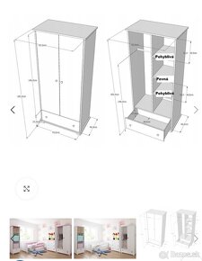Detská izba- skriňa, komoda, knižnica - 4