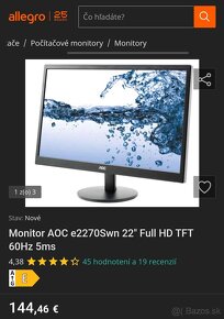 Predam LCD Monitor AOC e2270Swn 22" Full HD - 4