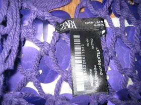 Flitrová fialová kabelka shopper Zara sequin nová - 4