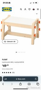 Predam detsky nastaviteľný stol a lavicu Ikea FLISAT - 4