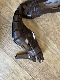 Manolo Blahnik vintage hnedé kožené sandále - 4