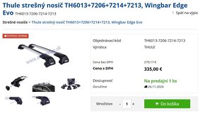 Thule strešný nosič TH6013+7206+7214+7213, Wingbar Edge Evo - 4