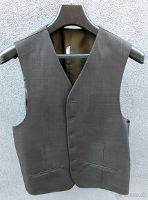 Pánsky oblek antracitovo-hnedý 182/108, na výšku 182-190 cm - 4